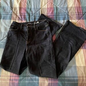 Dark blue higher high rise flare jeans